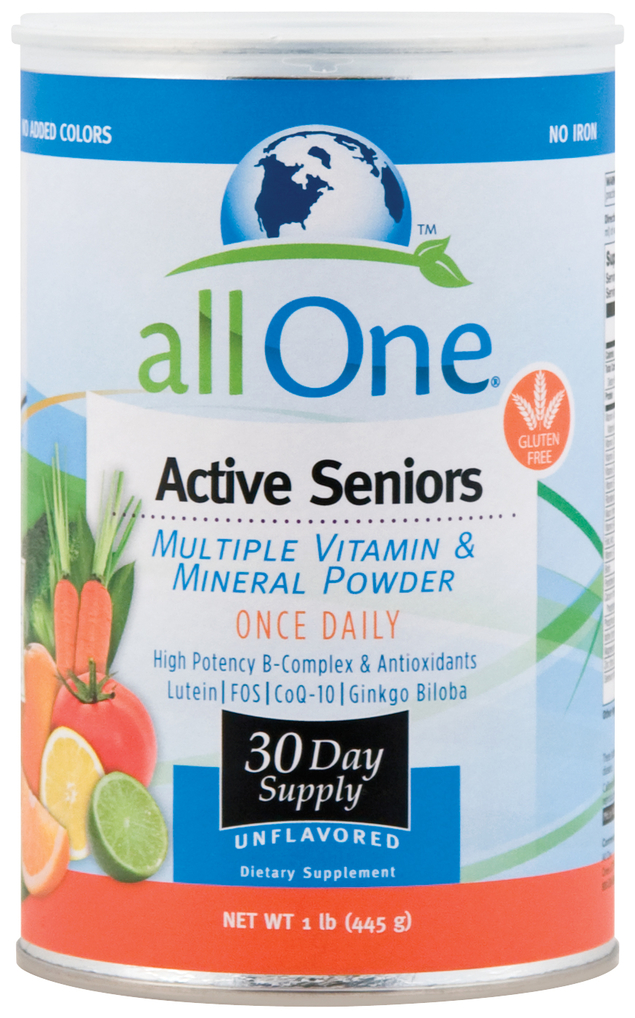 All One Active Seniors Multiple Vitamin & Mineral Powder, 1 lb (445 g