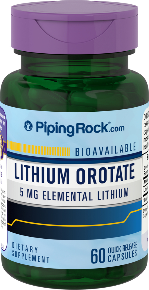 Lithium Orotate 5mg 60 Supplement Capsules Reviews Benefits