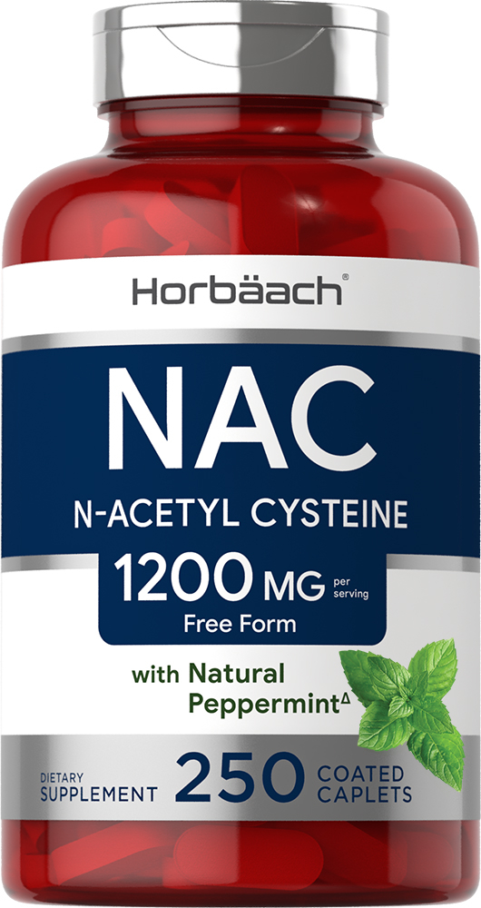 NAcetyl Cysteine (NAC) 1200mg with Natural Peppermint, 250 Coated
