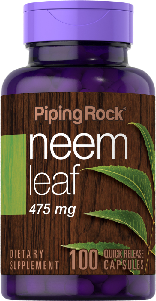 Neem Leaf 475 mg, 100 Capsules Nutrition Express by PipingRock Health