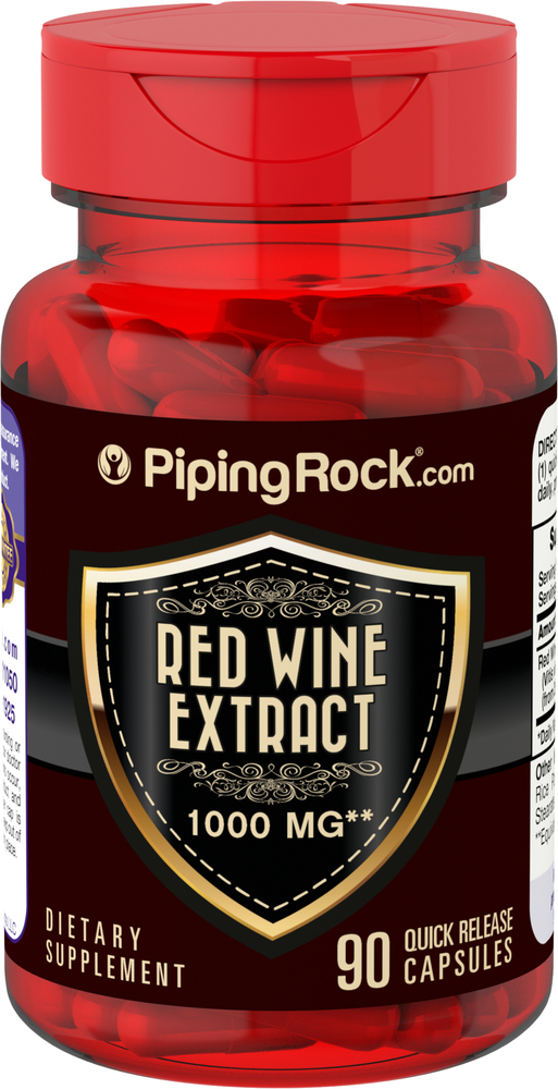 Red Wine Extract 1000 mg Supplement 90 Capsules Benefits Nutrition