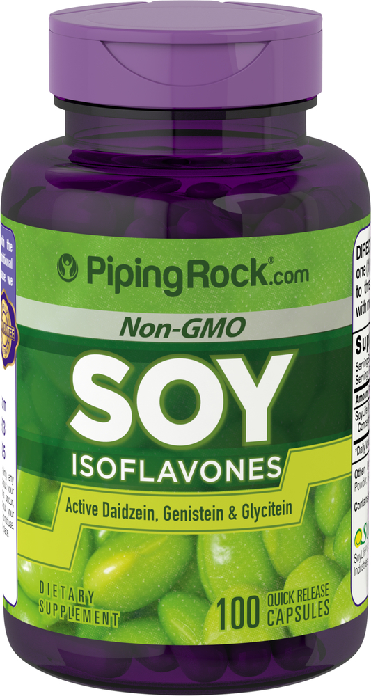 Buy Soy Isoflavones 650 mg, 100 Capsules Nutrition Express by PipingRock Health Products
