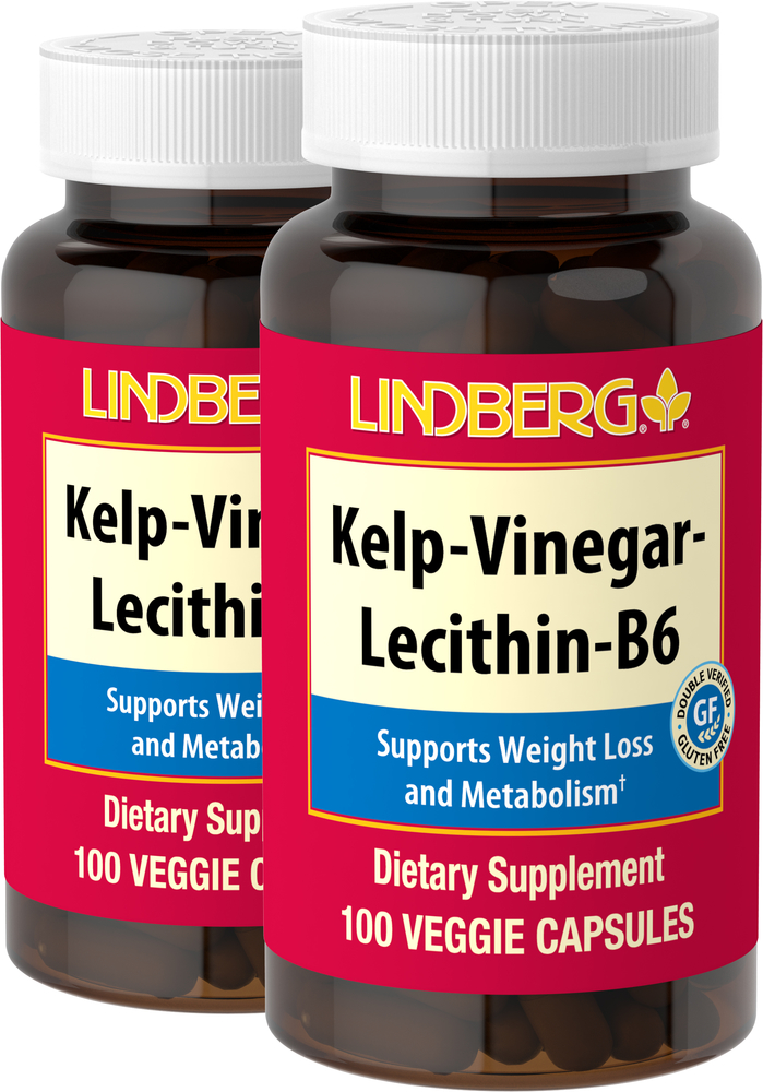 Kelp Vinegar Lecithin B6, 100 Vegetarian Capsules x 2 Bottles