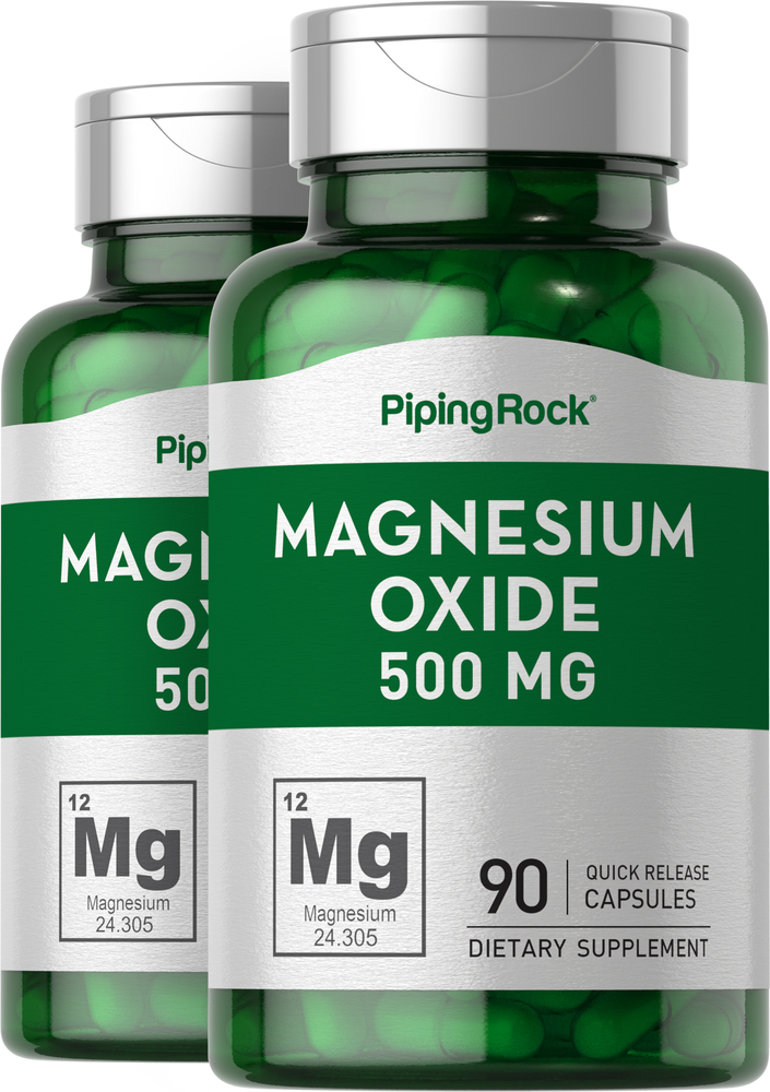 Magnesium Oxide 500 mg Supplement 2 x 90 Pills | Uses | Nutrition