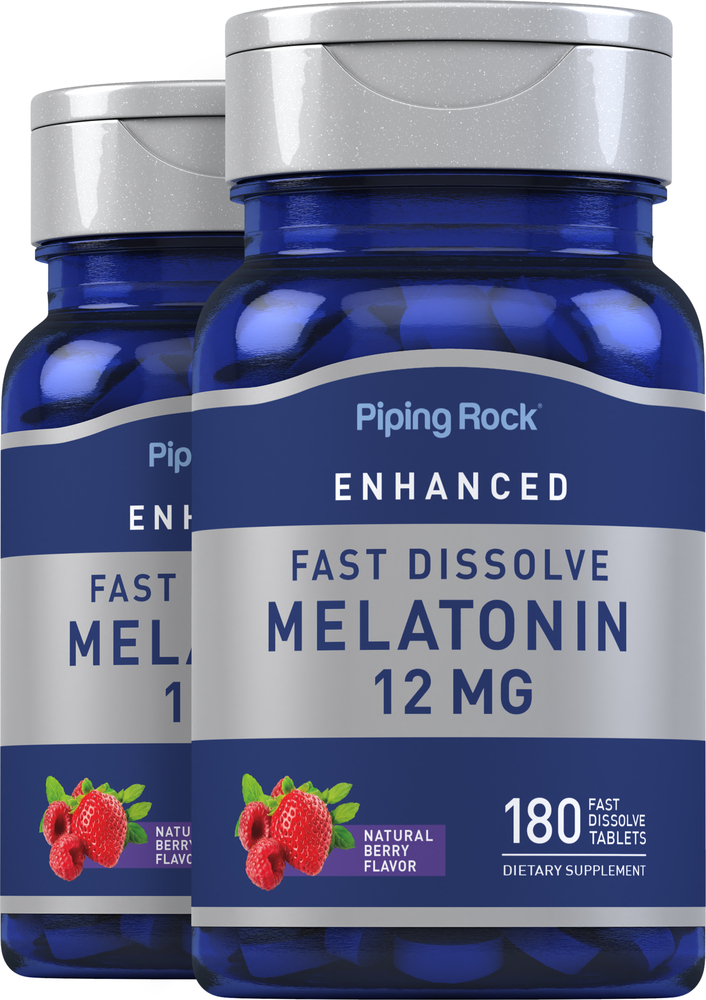 Melatonin 12 mg fast dissolve, 180 tablets x 2 bottles Melatonin 12 mg Fast Dissolve, 180 Tablets x 2 Bottles | Nutrition