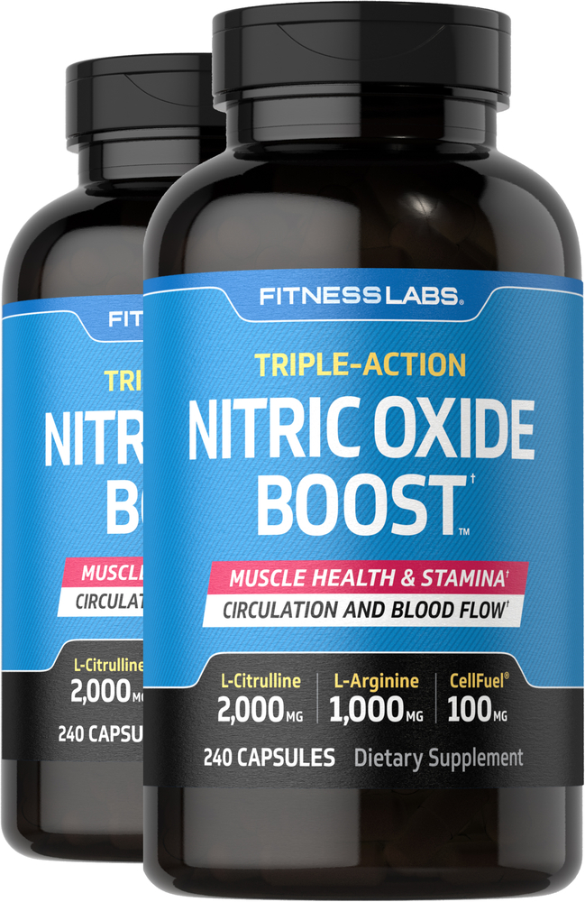 Nitric Oxide Boost, 240 Capsules x 2 Bottles Nutrition Express by PipingRock Health Products