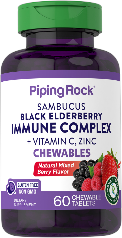 Sambucus Black Elderberry Immune Complex with C & Zinc (Natural Berry