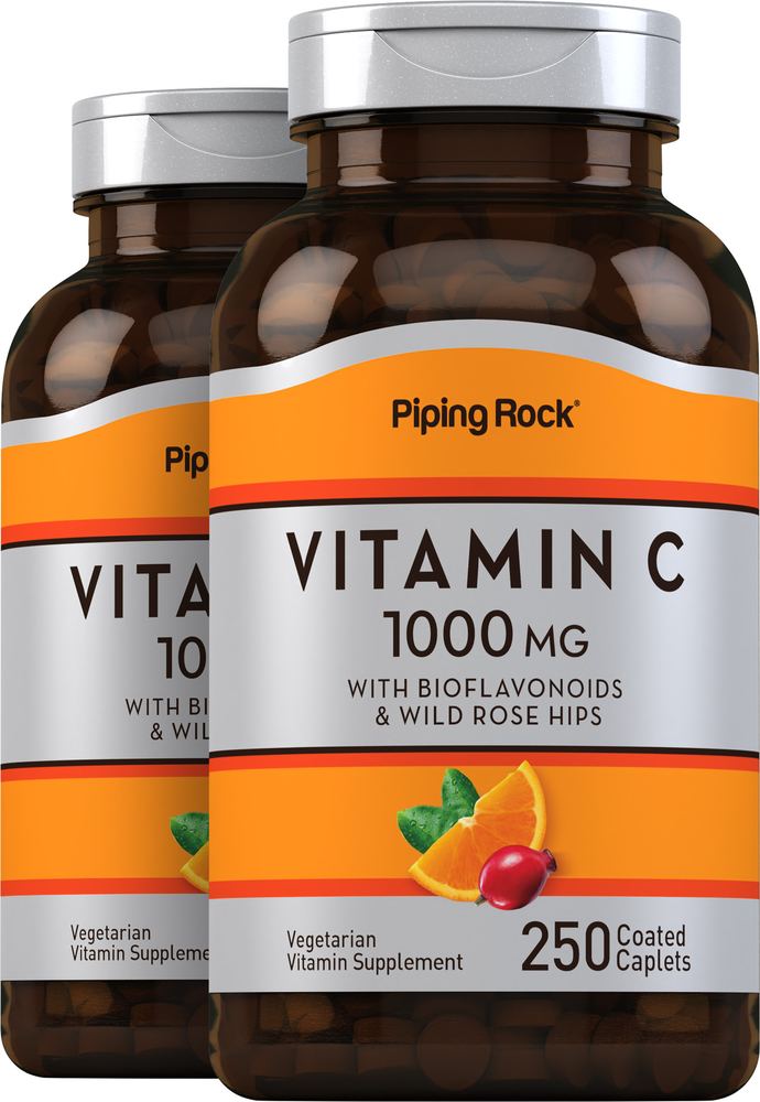 Vitamin C 1000 mg w/Rose Hips 2 Bottles x 250 Coated Caplets