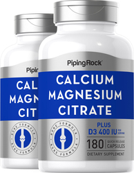 Calcium Magnesium Citrate Plus D Cal 300 mg/Mag150 mg/D3 400 IU 2 x 180 Capsules