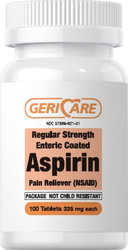 Enteric Coated Aspirin 325 mg 100 Tablets